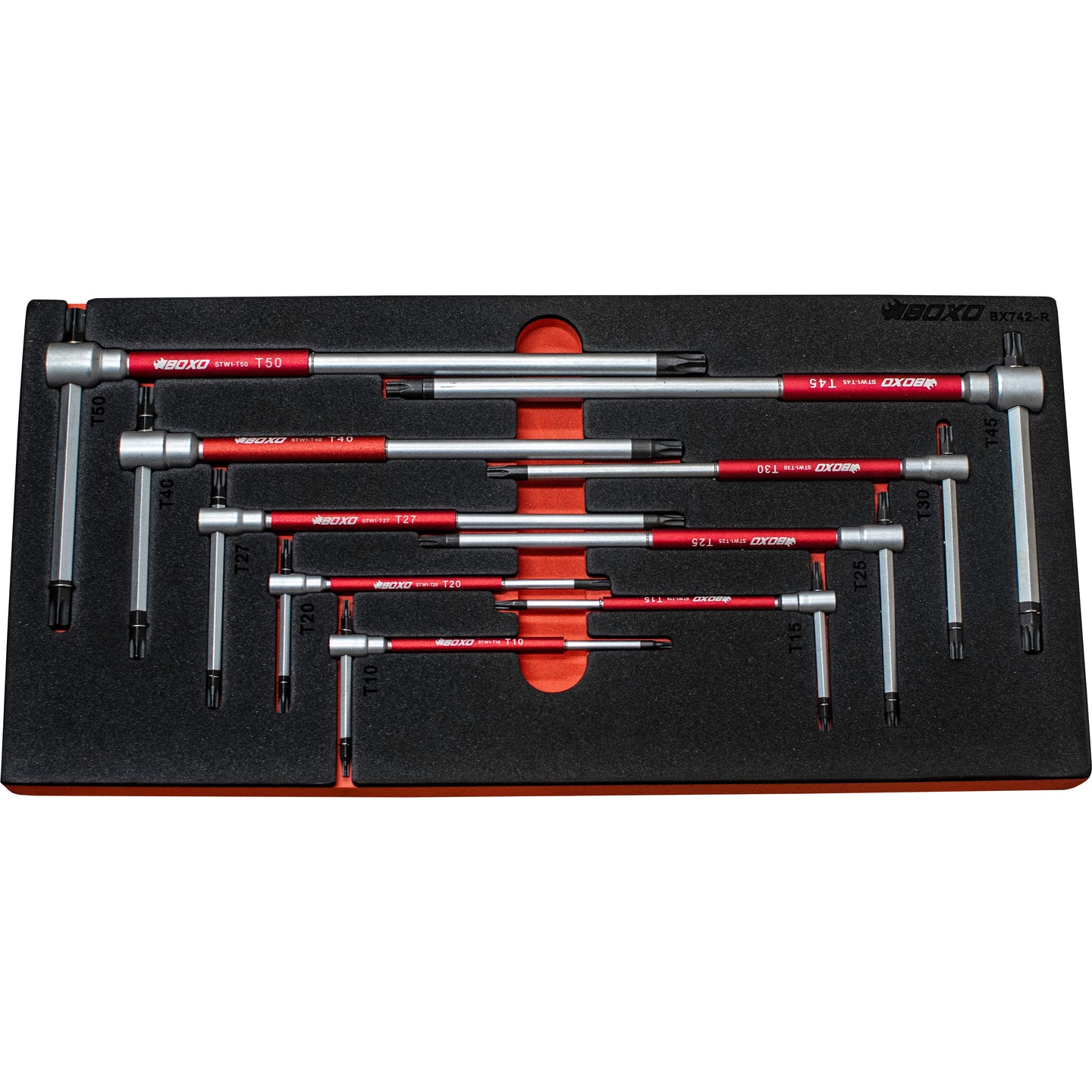 BOXO 9Pc 3-Way Spinner Torx T-Handle Wrench Set