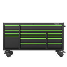 Load image into Gallery viewer, BOXO PRO 72&quot; Gloss Finish 14 Drawer Roll Cabinet - Various Trim Options Available
