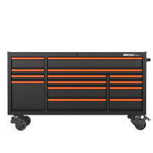 Load image into Gallery viewer, BOXO PRO 72&quot; Gloss Finish 14 Drawer Roll Cabinet - Various Trim Options Available
