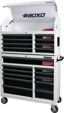 Load image into Gallery viewer, BOXO 41&quot; 19 Drawer Toolbox Stack with Drawer Trim Pack - White Body &amp; Trim Colour Options
